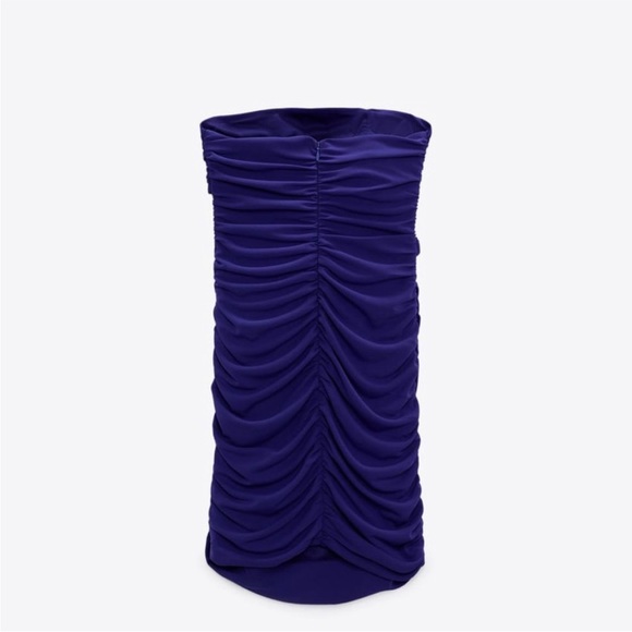 Zara blue-violet floral detail cut-out mini dress - Picture 3 of 7